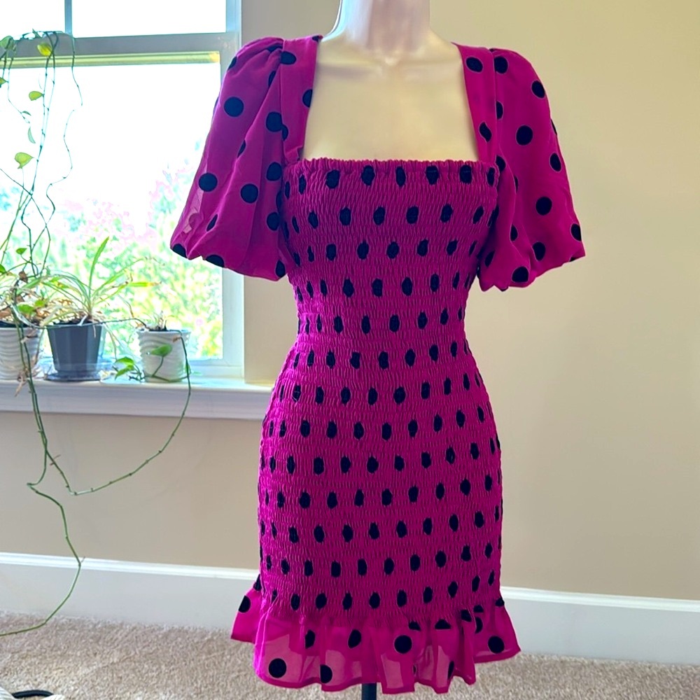 Pink Polka Dot sexy bodycon dress nwt